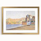 Modern Wall Art - Serene Pointillist Landscape of Coastal Town