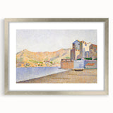 Modern Wall Art - Serene Pointillist Landscape of Coastal Town