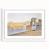 Modern Wall Art - Serene Pointillist Landscape of Coastal Town