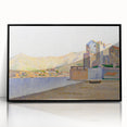 Modern Wall Art - Serene Pointillist Landscape of Coastal Town