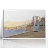 Modern Wall Art - Serene Pointillist Landscape of Coastal Town