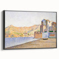 Modern Wall Art - Serene Pointillist Landscape of Coastal Town