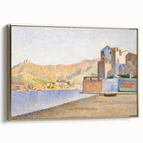 Modern Wall Art - Serene Pointillist Landscape of Coastal Town