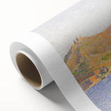 Modern Wall Art - Serene Pointillist Landscape of Coastal Town