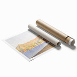 Modern Wall Art - Serene Pointillist Landscape of Coastal Town