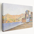 Modern Wall Art - Serene Pointillist Landscape of Coastal Town