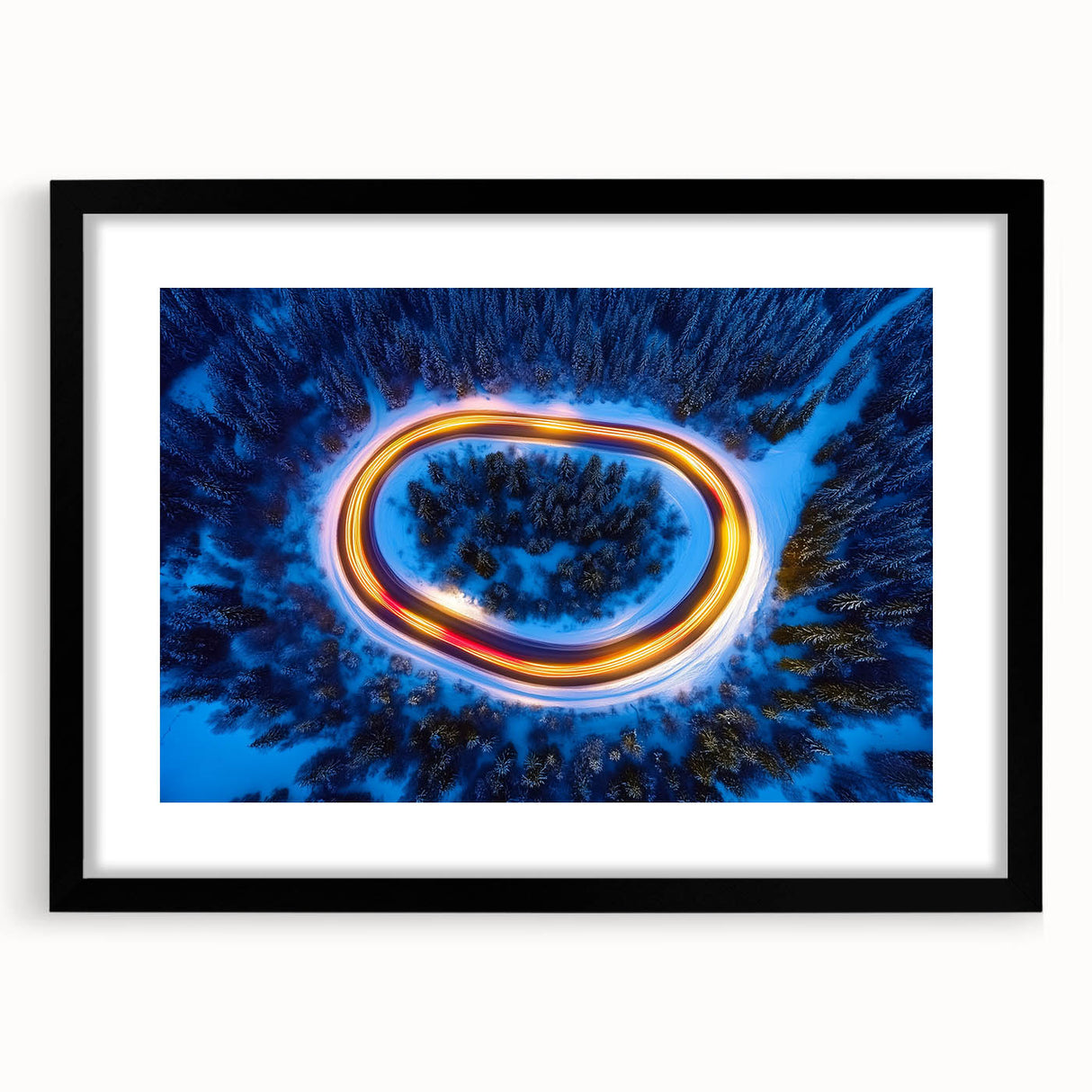 Loop of Light – Energetic Photography from Above in Winter Forest