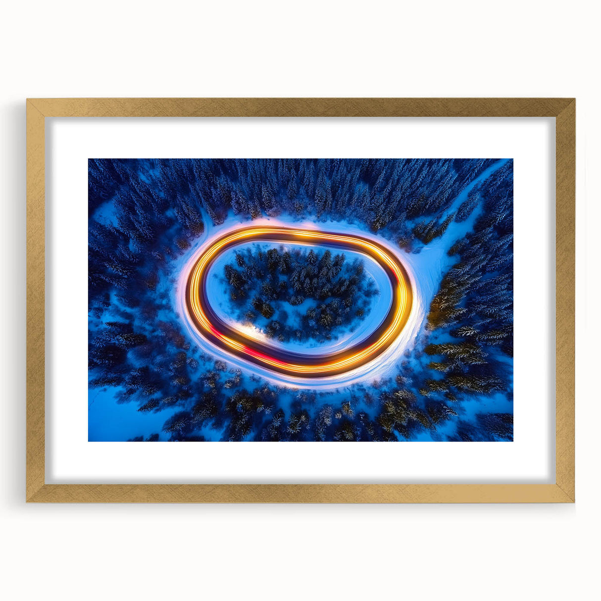 Loop of Light – Energetic Photography from Above in Winter Forest