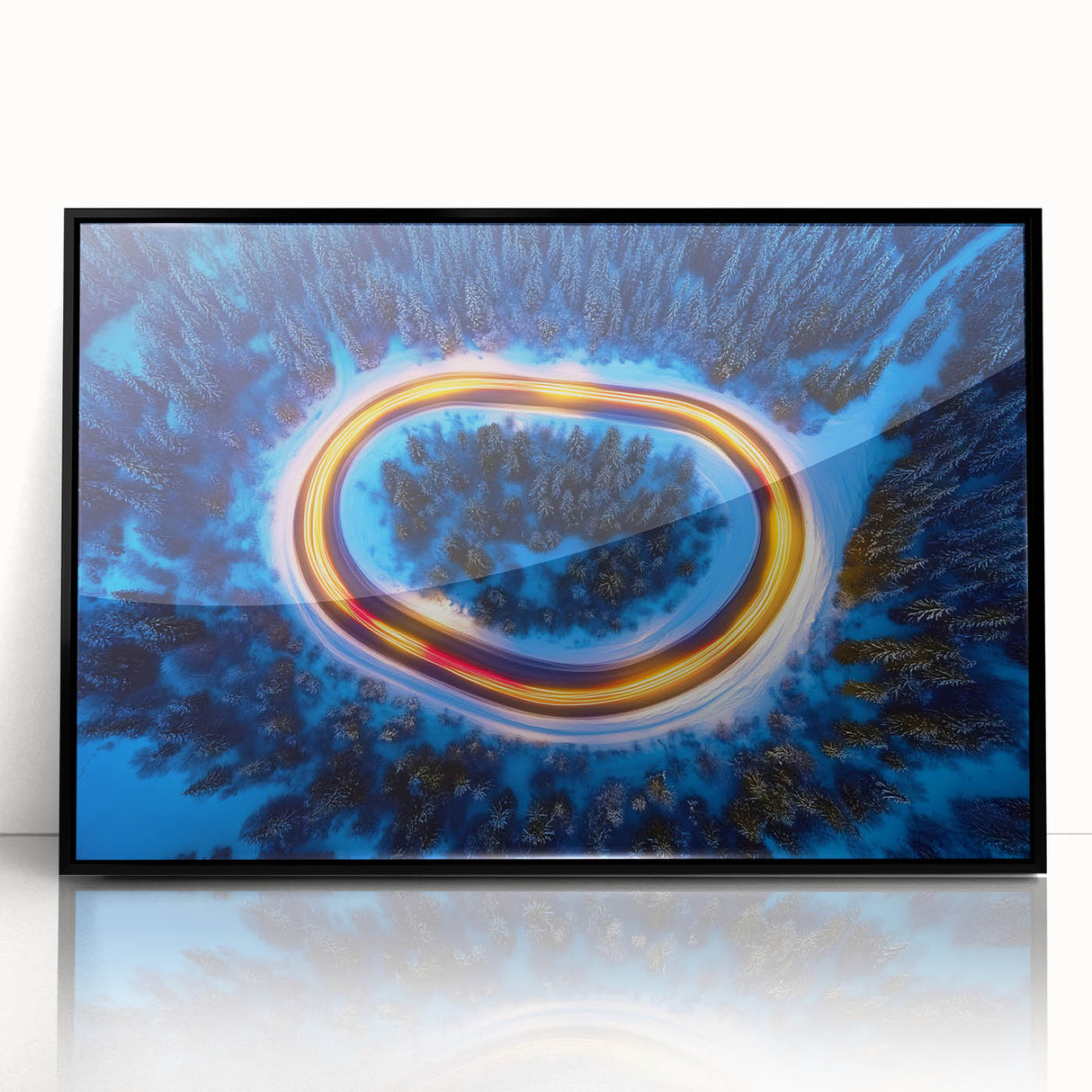 Loop of Light – Energetic Photography from Above in Winter Forest