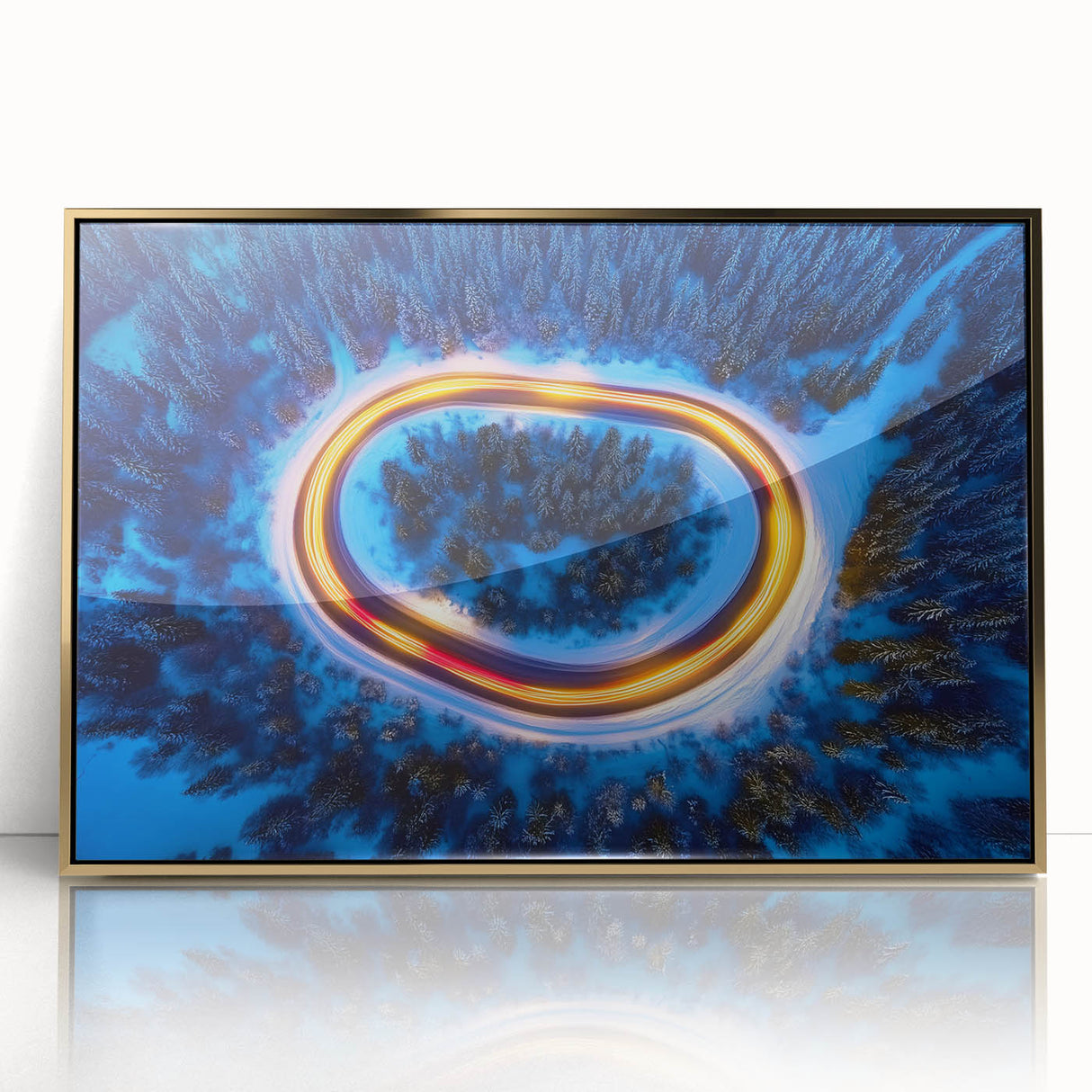 Loop of Light – Energetic Photography from Above in Winter Forest