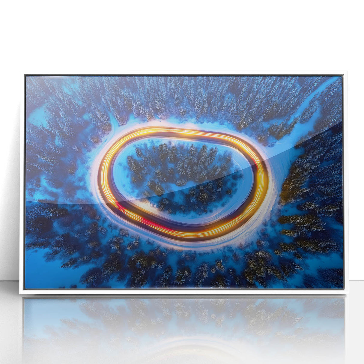 Loop of Light – Energetic Photography from Above in Winter Forest
