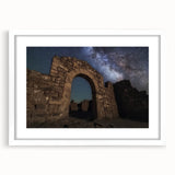 Elegant white-framed landscape artwork showcasing a majestic castle surrounded by lush greenery, perfect for home decor or office ambiance. Ideal for art enthusiasts.