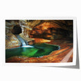 Vibrant rolled print showcasing a stunning cave landscape with rich color contrasts, crafted for art enthusiasts and ideal for home decor. Packaged securely for safe delivery.