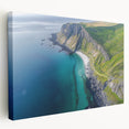 Stretched canvas artwork showcasing a stunning side view of rugged cliffs under a vibrant sky, perfect for enhancing modern home decor and inspiring nature-themed interiors.