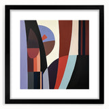 Abstract Modern Bedroom Wall Art – Framed Geometric Canvas Print