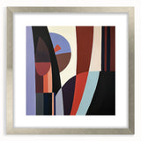 Abstract Modern Bedroom Wall Art – Framed Geometric Canvas Print