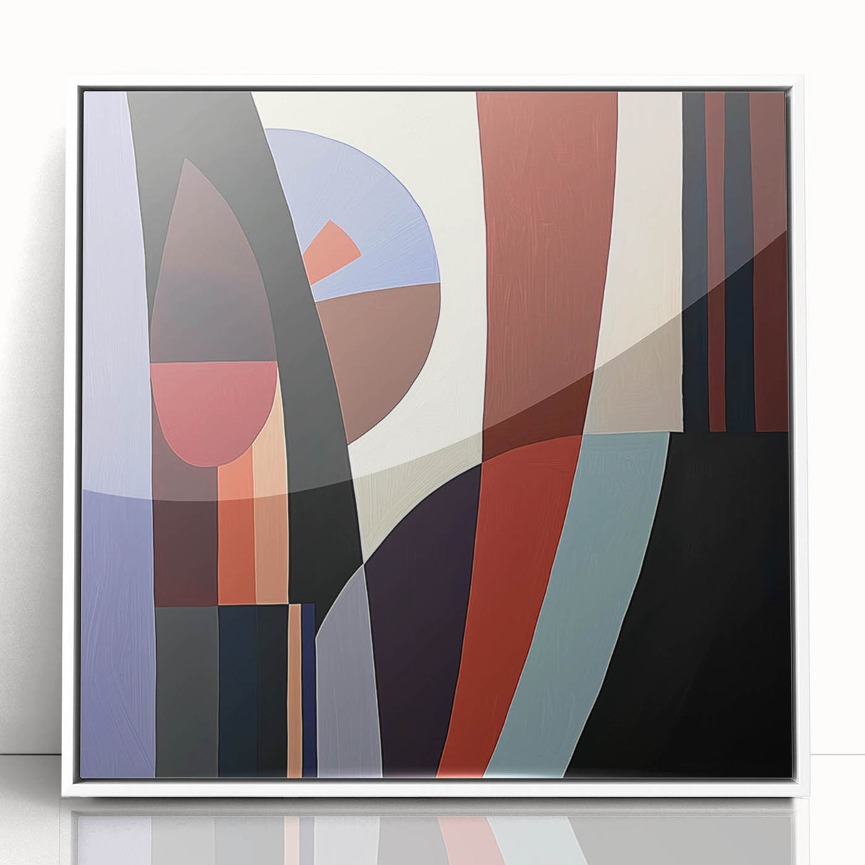 Abstract Modern Bedroom Wall Art – Framed Geometric Canvas Print