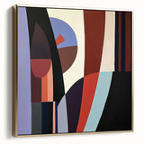 Abstract Modern Bedroom Wall Art – Framed Geometric Canvas Print
