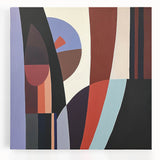 Abstract Modern Bedroom Wall Art – Framed Geometric Canvas Print