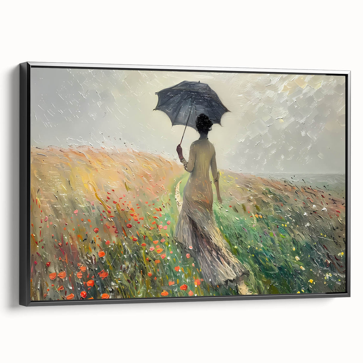 Elegant Rainy Stroll Office Wall Art – Modern Corporate Decor