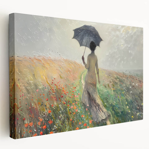 Elegant Rainy Stroll Office Wall Art – Modern Corporate Decor
