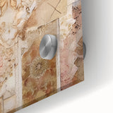 Close-up of an abstract architecture wall art piece, showcasing vibrant colors and intricate patterns on acrylic glass, ideal for modern decor and artistic expression.