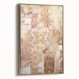 Framed abstract architecture wall art showcasing gold accents against a textured background, ideal for modern home decor and enhancing interior aesthetics.