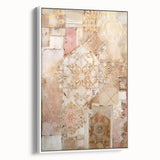 Framed abstract architecture wall art in a sleek white frame, showcasing geometric shapes and lines, perfect for modern home decor. Ideal for enhancing contemporary interiors.