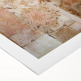 Abstract architectural wall art on rolled canvas showcasing geometric patterns in vibrant colors, ideal for modern home decor and artistic interiors. The design features sharp lines and dynamic shapes that enhance any living space's aesthetic.