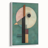 Framed abstract geometric canvas art in white, showcasing bold lines and shapes, ideal for modern decor. Perfect for adding a contemporary touch to any room.