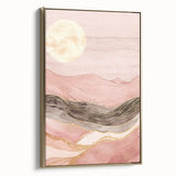 Framed abstract landscape wall art showcasing golden hues and textured details, designed to enhance modern interiors with a touch of elegance. Ideal for stylish home decor.