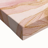 Close-up of a vibrant abstract landscape wall art on stretched canvas, showcasing rich colors and intricate textures, ideal for modern home decor.