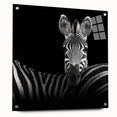 Acrylic glass artwork featuring a detailed side view of various colorful animals, mounted with decorative pins, ideal for enhancing modern home decor.