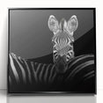 Framed acrylic artwork showcasing a vibrant design of various animals in a black frame, perfect for enhancing home decor and adding a touch of nature-inspired elegance.