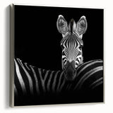 Framed canvas artwork showcasing a whimsical animal design in vibrant colors, featuring a sleek silver frame, perfect for enhancing modern home decor.