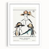 Vintage Art Deco Wall Art - Trois Chapeaux Fashion Hat Illustration