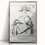 Vintage Art Deco Wall Art - Trois Chapeaux Fashion Hat Illustration