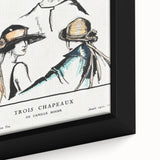 Vintage Art Deco Wall Art - Trois Chapeaux Fashion Hat Illustration