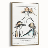 Vintage Art Deco Wall Art - Trois Chapeaux Fashion Hat Illustration