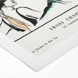 Vintage Art Deco Wall Art - Trois Chapeaux Fashion Hat Illustration