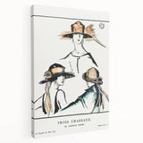 Vintage Art Deco Wall Art - Trois Chapeaux Fashion Hat Illustration