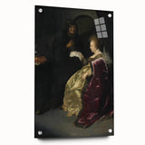 Baroque Art Print - Golden Elegance and Mystery in a Dim Setting