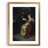 Baroque Art Print - Golden Elegance and Mystery in a Dim Setting