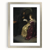 Baroque Art Print - Golden Elegance and Mystery in a Dim Setting