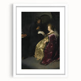 Baroque Art Print - Golden Elegance and Mystery in a Dim Setting