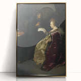 Baroque Art Print - Golden Elegance and Mystery in a Dim Setting
