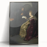 Baroque Art Print - Golden Elegance and Mystery in a Dim Setting