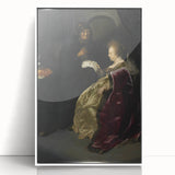 Baroque Art Print - Golden Elegance and Mystery in a Dim Setting