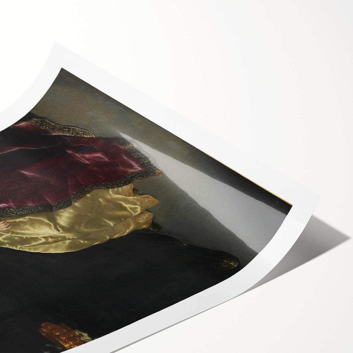 Baroque Art Print - Golden Elegance and Mystery in a Dim Setting