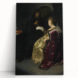 Baroque Art Print - Golden Elegance and Mystery in a Dim Setting